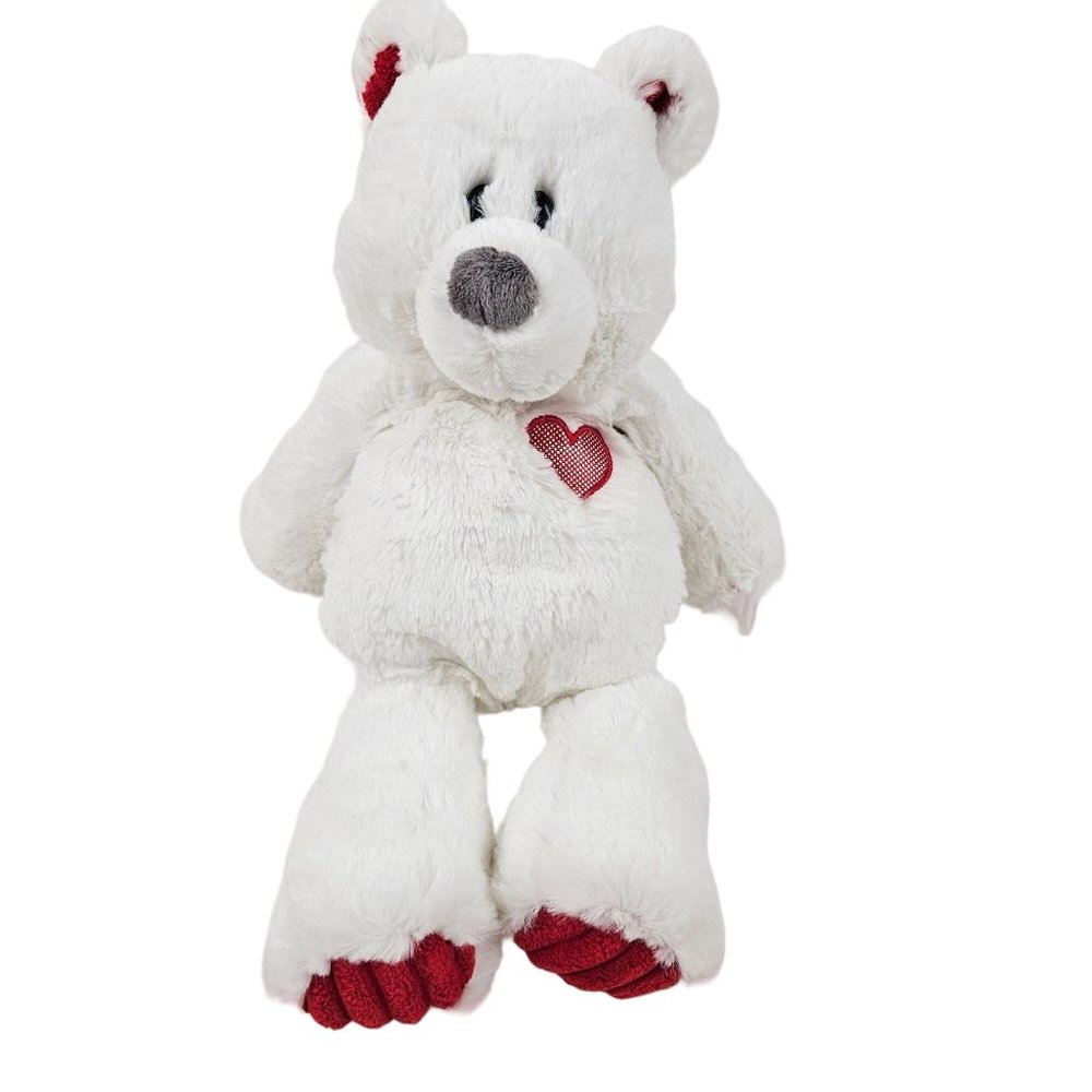 Mary Meyer Marshmallow Heartthrob Teddy Bear White Red Plush Soft Fuzzy Love